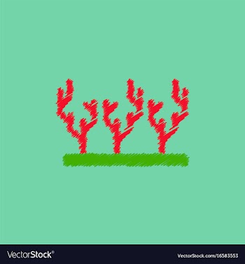 Seaweed icon in hatching style vector image