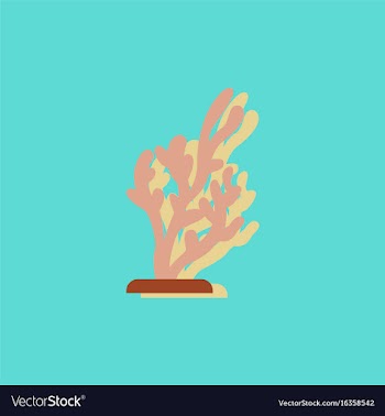 Seaweed icon in sticker style vector image
