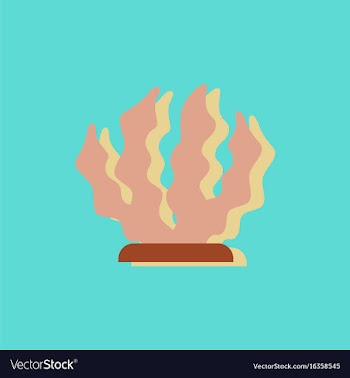 Seaweed icon in sticker style vector image