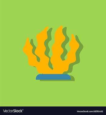 Seaweed icon in sticker style vector image