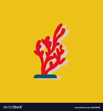 Seaweed icon in sticker style vector image