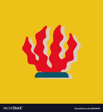 Seaweed icon in sticker style vector image
