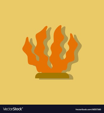 Seaweed icon in sticker style vector image