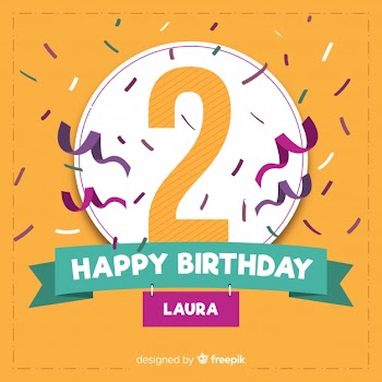 Second birthday party invitation card Free Vector
