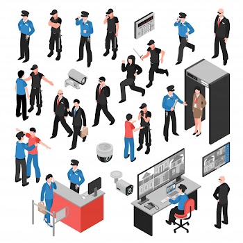 Security isometric icon set Free Vector