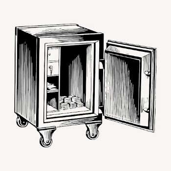 Security safe clipart, vintage furniture | Free Vector - rawpixel