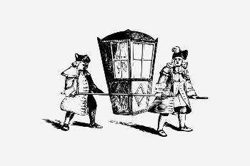 Sedan chair collage element, antique | Free PSD Illustration - rawpixel