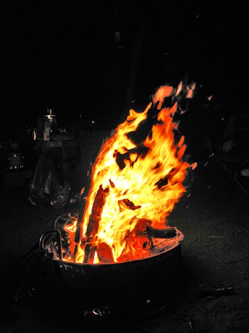 Selective Color Photography of Bonfire