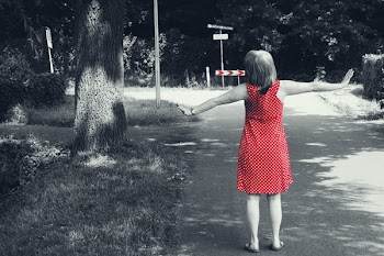 Selective Color Photography of Girl's Red Dress