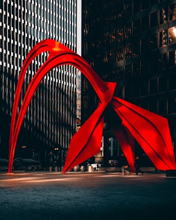 Selective-color Photography of Red Outdoor  art