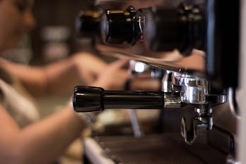 Selective Focus of Gray and Black Espresso Machine