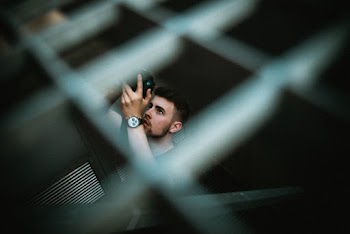 Selective Focus of Man's Face