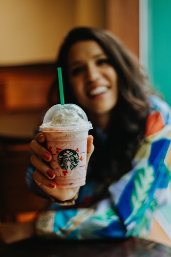 Selective Focus of Milkshake in a Cup
