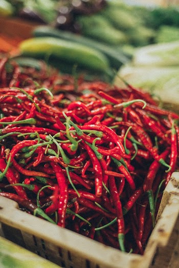 Selective Focus of Red Chilies