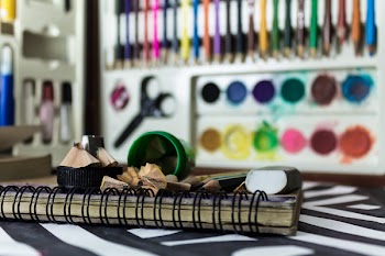 Selective Focus Photo of Assorted School Supplies