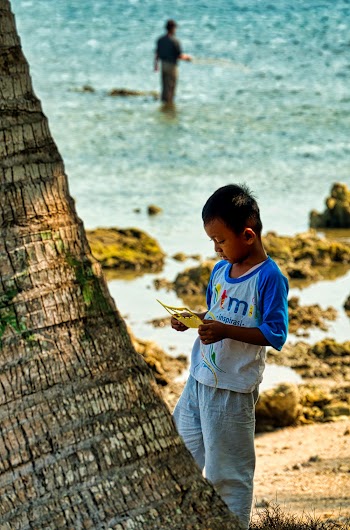 Selective Focus Photo Of Boy Standing Near Palm Tree