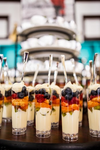 Selective Focus Photo of Fruit Desserts in Clear Drinking Glasses