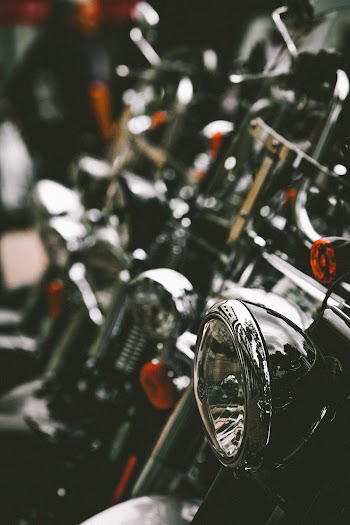 Selective Focus Photograph of a Bike Headlight