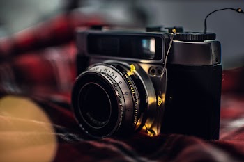 Selective Focus Photography of Black Film Camera
