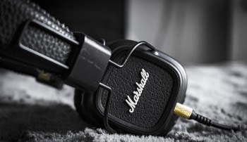 Selective Focus Photography of Marshall Corded Headphones