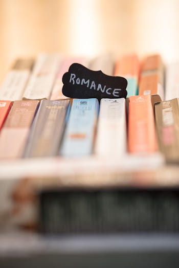 Selective Focus Photography of Romance-printed Card on Books