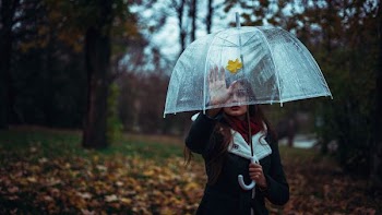 selective focus photography of woman holding umbrella