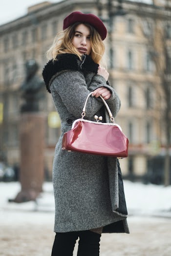 Selective Focus Photography Woman Wearing Gray Coat Standing Near Building
