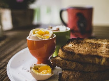 Selective Photography of Breakfast in Plate