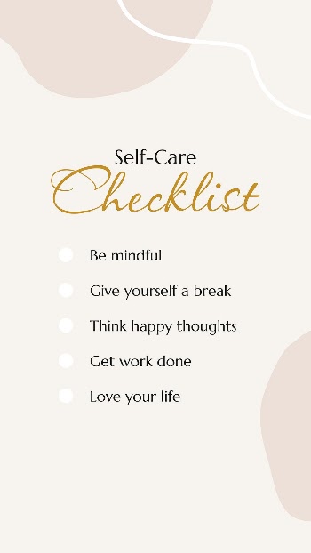 Self-care checklist template, Instagram story, | Free Vector Template - rawpixel