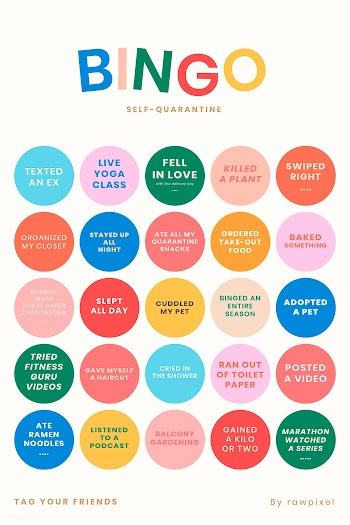Self quarantine social media story bingo challenge vector | Free  vector - 2316639