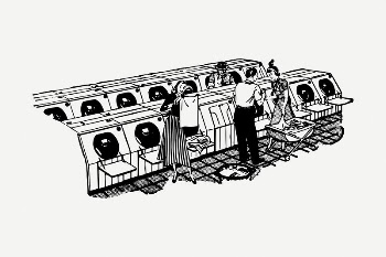 Self-service laundry drawing, vintage illustration | Free PSD - rawpixel
