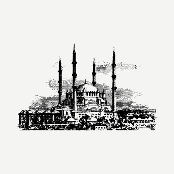 Selimiye Mosque drawing, vintage illustration | Free PSD - rawpixel