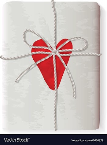 Sending Heart tied with a rope vector image