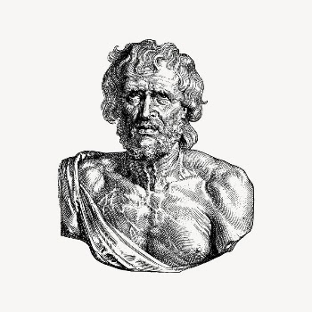 Seneca portrait collage element, drawing | Free Vector Illustration - rawpixel