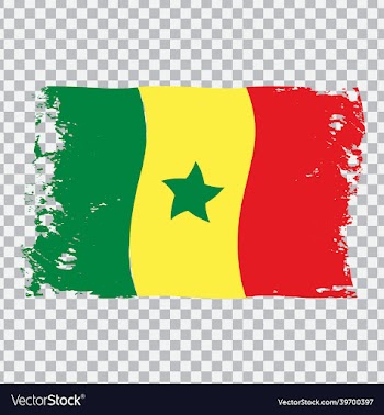 senegal country transparent wavy flag grunge brush
