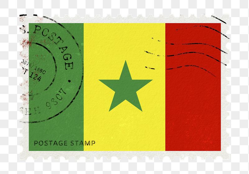 Senegal flag png post stamp | Free PNG - rawpixel