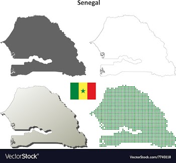 Senegal outline map set vector image