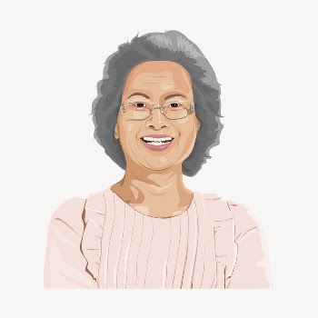 Senior Asian woman sticker, collage | Free Vector - rawpixel