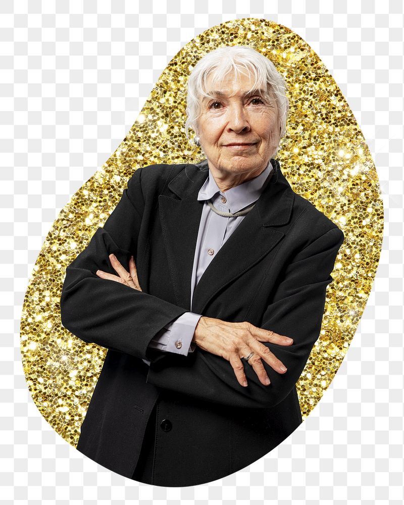 Senior businesswoman png badge sticker, | Free PNG - rawpixel