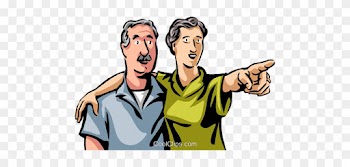Senior Citizens Royalty Free Vector Clip Art Illustration - People Looking For Something Cartoon
