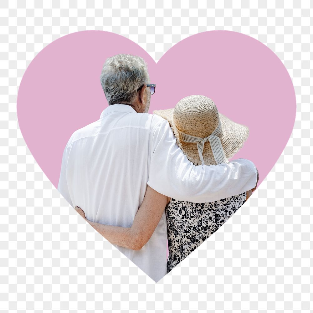 Senior couple png badge sticker, | Free PNG - rawpixel
