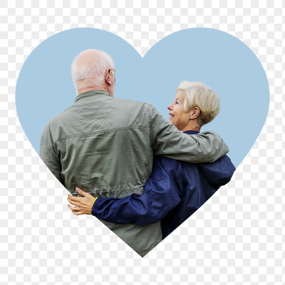 Senior couple png badge sticker, | Free PNG - rawpixel