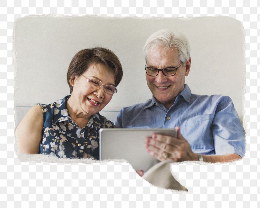 Senior couple png sticker, planning | Free PNG - rawpixel