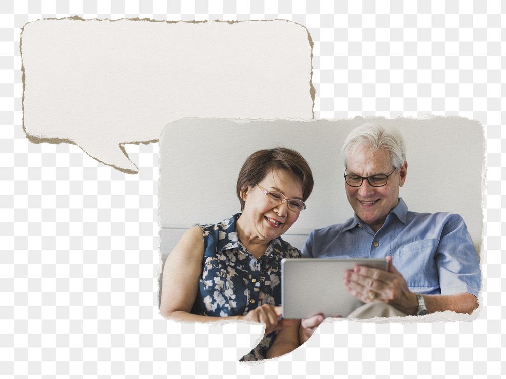 Senior couple png sticker, planning | Free PNG - rawpixel