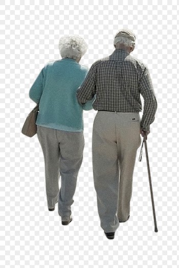 Senior couple png sticker, walking | Free PNG - rawpixel