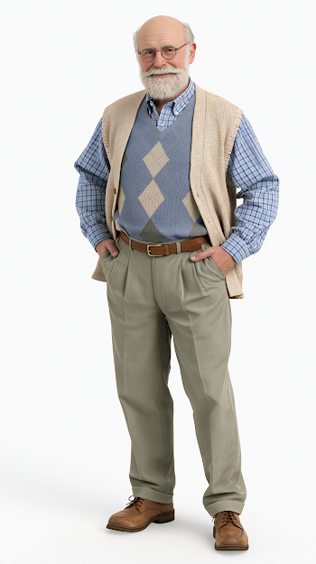 Senior Male College Professor in Professional Attire
