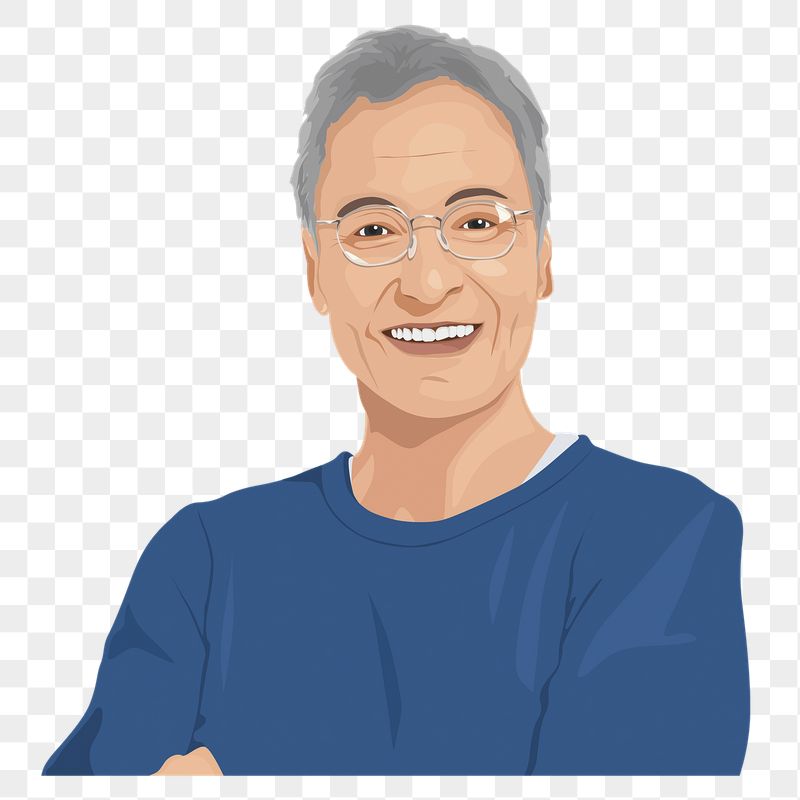 Senior man png, smiling character | Free PNG - rawpixel