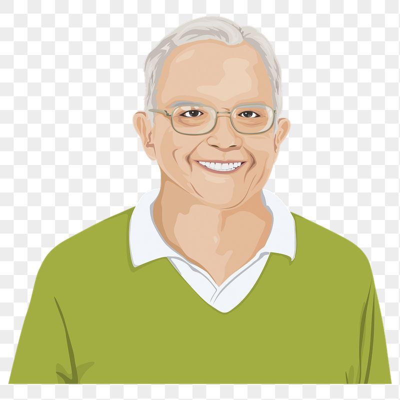 Senior man png, smiling character | Free PNG - rawpixel
