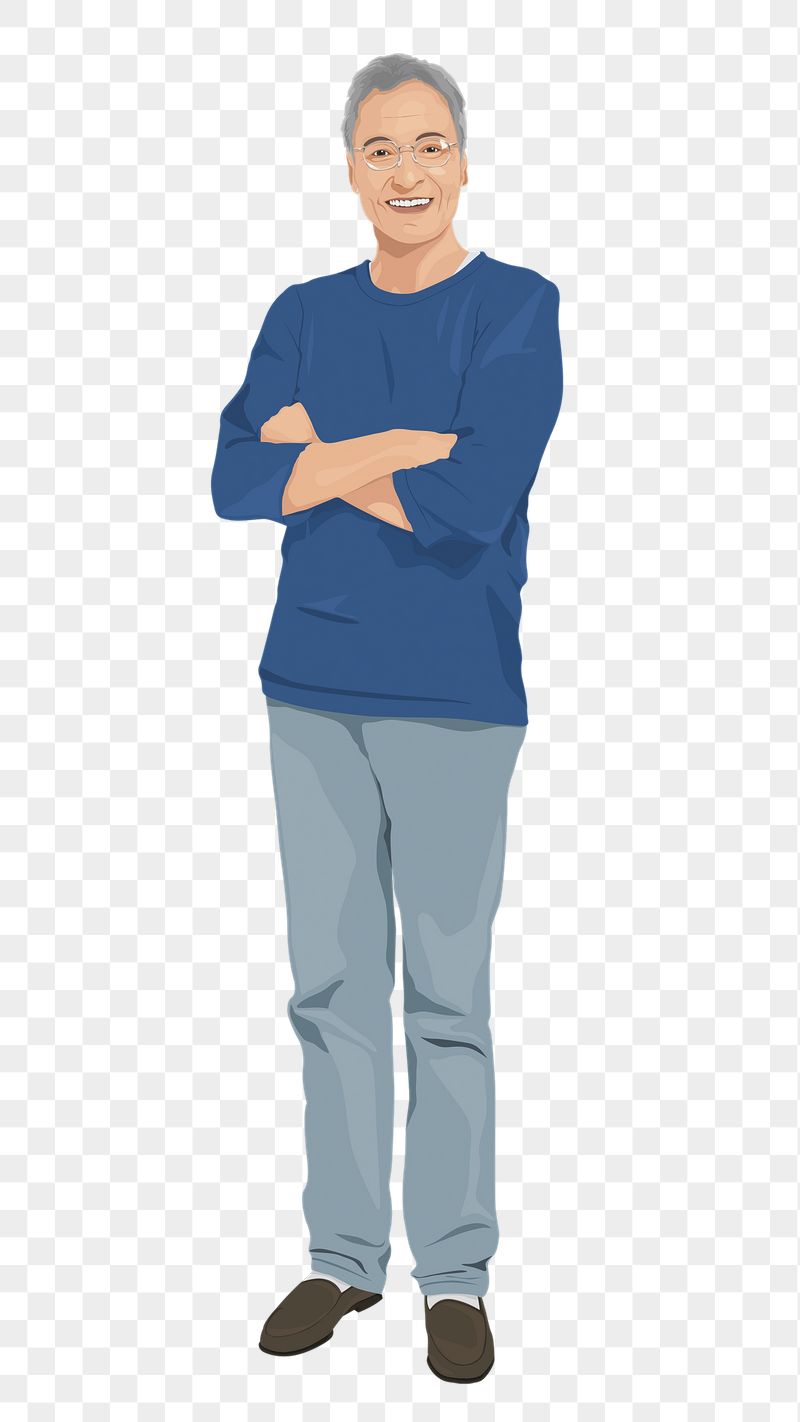 Senior man png sticker, full | Free PNG - rawpixel