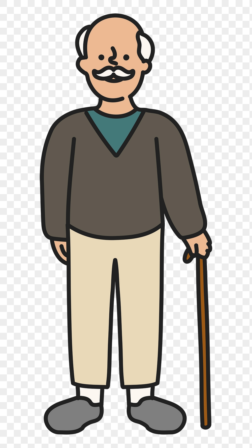 Senior man png sticker, grandfather | Free PNG Illustration - rawpixel